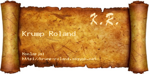 Krump Roland névjegykártya